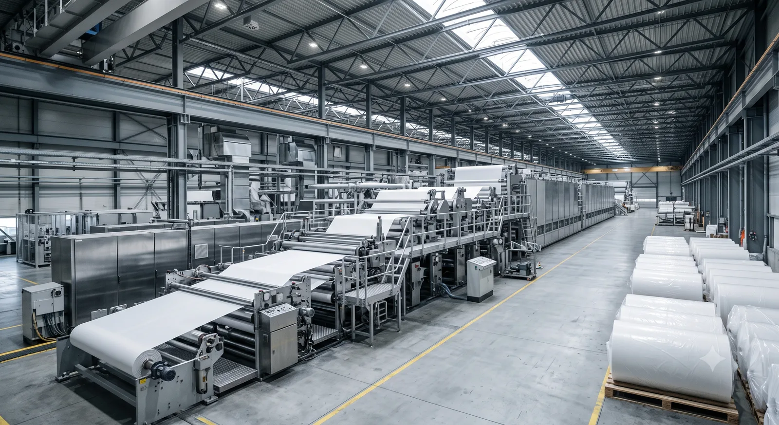 What determines the investment cost of a nonwoven production line?