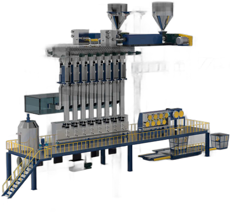 Composite fibre (ES & sea-island) production line