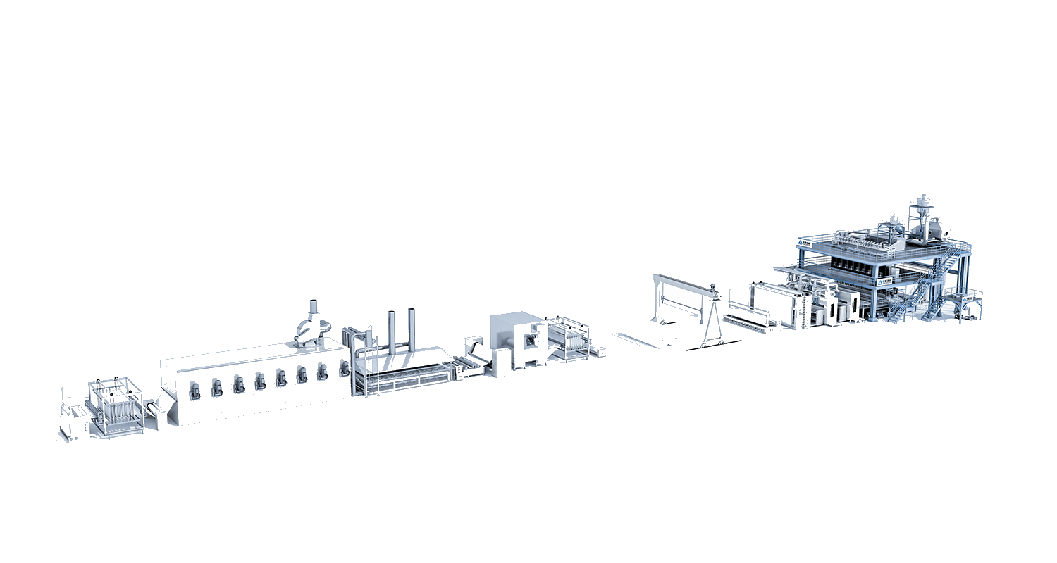 PET spunbond substrate fabric production line