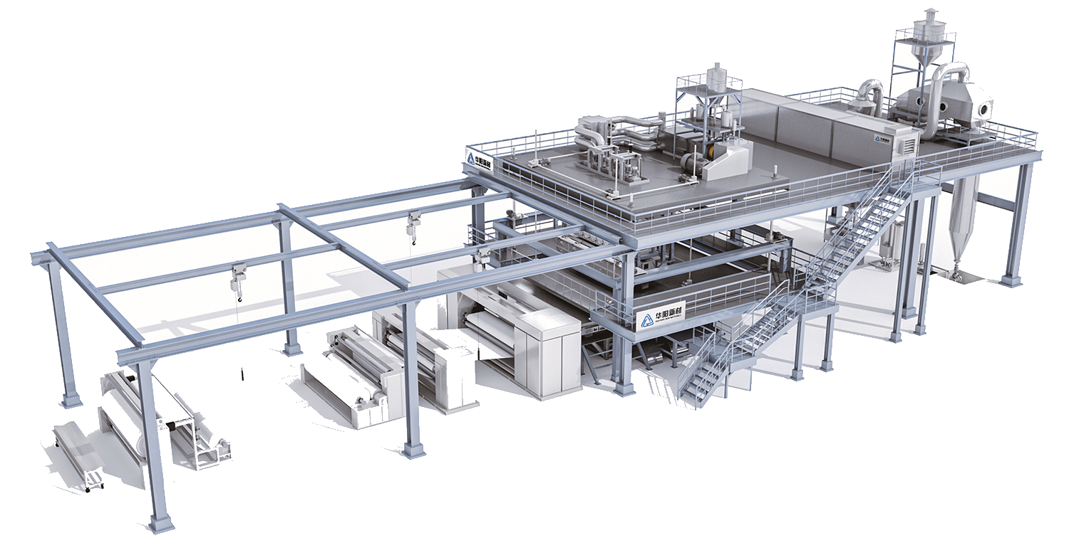 Slot drawing thermal bonding production line